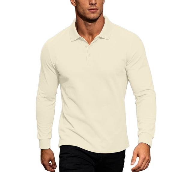 NominalSnug Men's Long Sleeve Shirt Breathable Moisture Wicking Golf Shirts for Casual