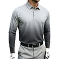 thumbnail image 1 of NominalSnug Mens Golf Shirts Long Sleeve Gradient Color Collared Athletic Pullover Tops, 1 of 8