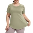 thumbnail image 1 of NominalSnug Plus Size Workout Tops for Women Sun Protection Short Sleeve Athletic Shirts Lightweight Quick Dry Yoga Top, 1 of 6