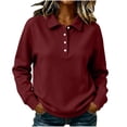 thumbnail image 1 of NominalSnug Women's Collared Sweatshirt Button Down Lightfleece Lined Loose Fit Long Sleeve Casual Pullover, 1 of 7