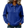 thumbnail image 1 of NominalSnug Women's Collared Sweatshirt Button Down Lightfleece Lined Loose Fit Long Sleeve Casual Pullover, 1 of 7