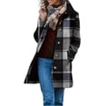 thumbnail image 1 of NominalSnug Women Plaid Shacket Jacket Trendy Fall Casual Button down Mid Length Outwear Fall Winter Outfits with Pockets, 1 of 8
