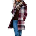 thumbnail image 1 of NominalSnug Women Plaid Shacket Jacket Trendy Fall Casual Button down Mid Length Outwear Fall Winter Outfits with Pockets, 1 of 8