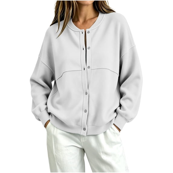 NominalSnug Womens Button Down Sweathirts Fleece Lined Cardigans Long Sleeve Tops Casual Outwear Fall Outfits