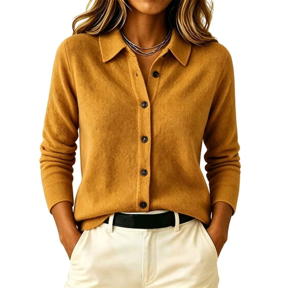 NominalSnug Womens Cardigan Sweaters Button down Knit Tops Lapel Collar Lightweight Cardigans Fall Sweaters