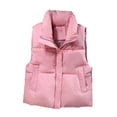 thumbnail image 1 of NominalSnug Womens Puffer Vest Full Zip Sleeveless Coat Stand Collar Winter Warm Outerwear, 1 of 4