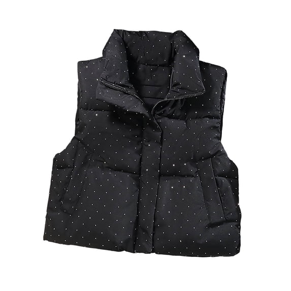 NominalSnug Womens Puffer Vest Full Zip Sleeveless Coat Stand Collar Winter Warm Outerwear