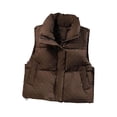 thumbnail image 1 of NominalSnug Womens Puffer Vest Full Zip Sleeveless Coat Stand Collar Winter Warm Outerwear, 1 of 4