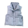 thumbnail image 1 of NominalSnug Womens Puffer Vest Full Zip Sleeveless Coat Stand Collar Winter Warm Outerwear, 1 of 4
