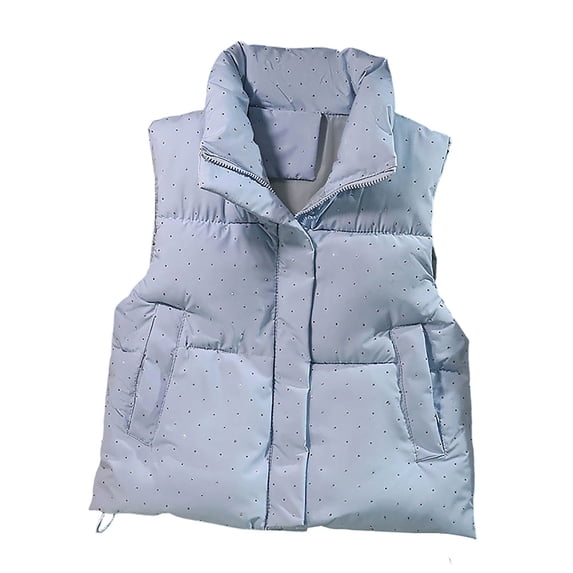 NominalSnug Womens Puffer Vest Full Zip Sleeveless Coat Stand Collar Winter Warm Outerwear