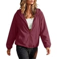 thumbnail image 1 of NominalSnug Womens Windbreaker Jacket Lightweight Full Zip up Long Sleeve Hooded Jacket with Pockets, 1 of 8