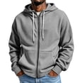 thumbnail image 1 of NominalSnug Zip up Hoodies for Mens Long Sleeve Jackets Casual Hooded Sweatshirts Warm Coat with Pockets, 1 of 8
