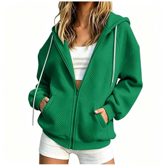 NominalSnug Zip up Hoodies for Women Full Zip up Long Sleeve Shirts Drawstring Hooded Sweatshirts with Pockets