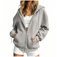 thumbnail image 1 of NominalSnug Zip up Hoodies for Women Full Zip up Long Sleeve Shirts Drawstring Hooded Sweatshirts with Pockets, 1 of 8
