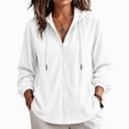 thumbnail image 1 of NominalSnug Zip up Hoodies for Women Long Sleeve Top Hooded Sweatshirts Loose Fit Jackets with Pocket, 1 of 7
