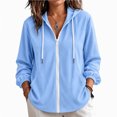 thumbnail image 1 of NominalSnug Zip up Hoodies for Women Long Sleeve Top Hooded Sweatshirts Loose Fit Jackets with Pocket, 1 of 7