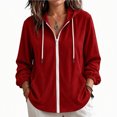 thumbnail image 1 of NominalSnug Zip up Hoodies for Women Long Sleeve Top Hooded Sweatshirts Loose Fit Jackets with Pocket, 1 of 7