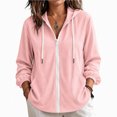 thumbnail image 1 of NominalSnug Zip up Hoodies for Women Long Sleeve Top Hooded Sweatshirts Loose Fit Jackets with Pocket, 1 of 7