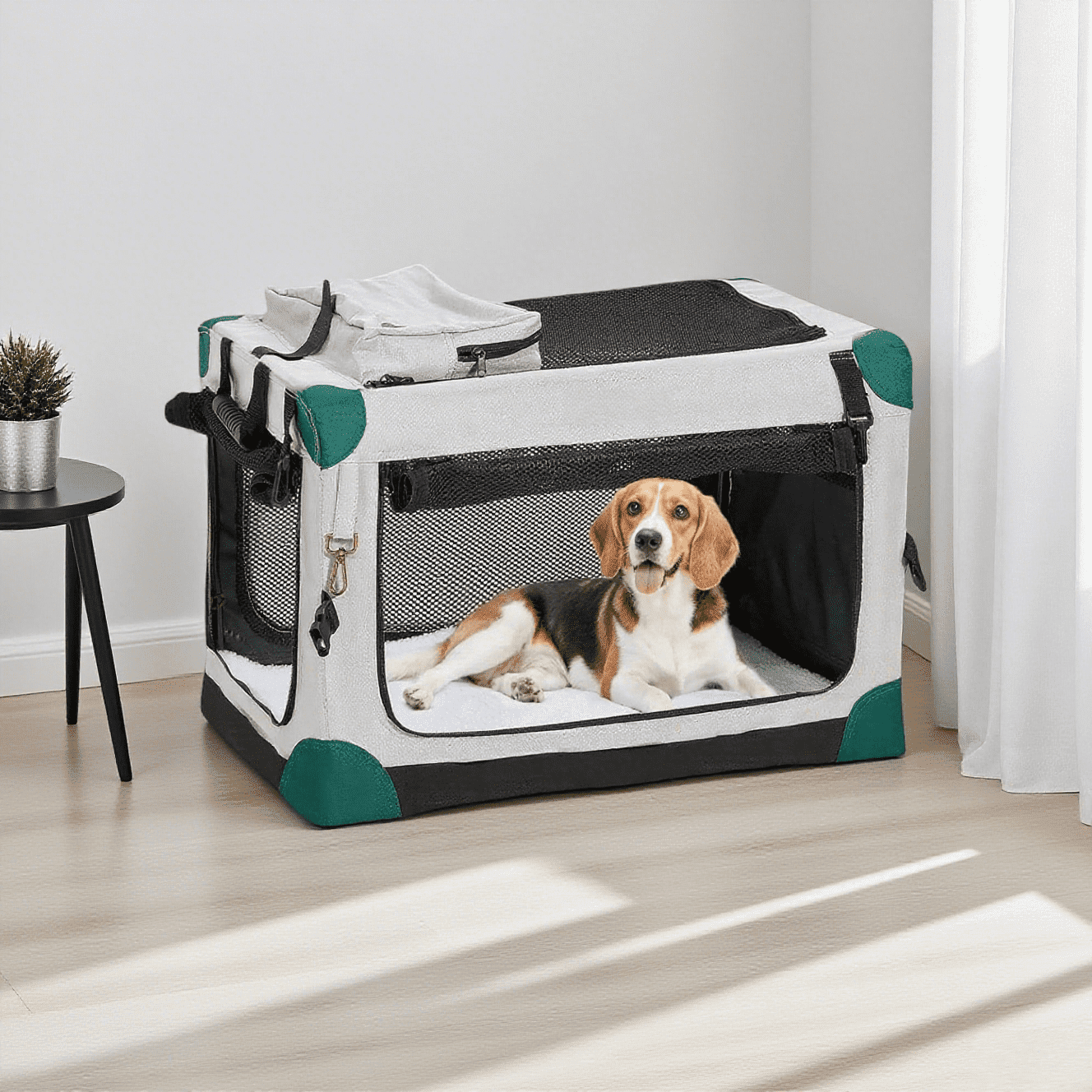 Nomipaw 26 Inch Portable Dog Crate Soft Collapsible,3-Door Travel Pet Crate for Small/Medium ... - Tiny Puppy Crate Portable