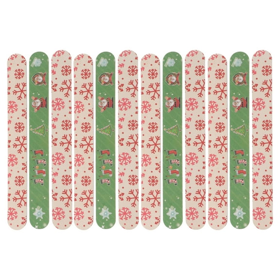 Nomive 12PCS Christmas Nail Files Xmas Tree Snowflake Santa Pattern Double Sided Nail Boards Nail Buffer for Nail Art DIY and Salon