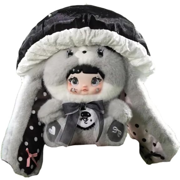 Nommi Mushroom Hat Series Plush Blind Box, 400% Big Nommi Bunny Mushroom Cap Series Kawaii Nommi Rabbit Plushie Toys Figure Doll, Cute Xmas Collectible Toy Birthday Gift for Girls(1PC Jade)