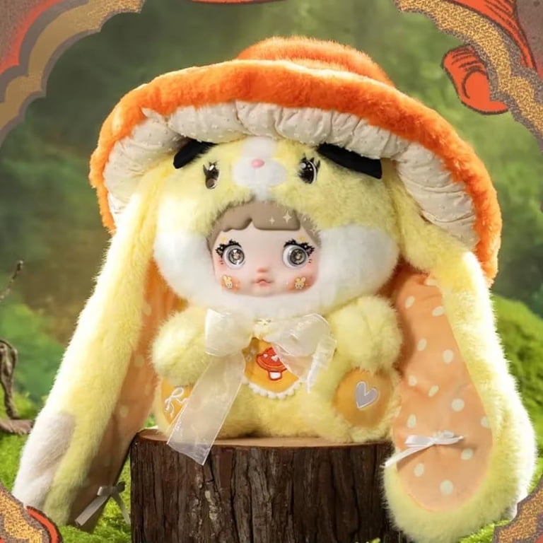 Nommiちゃん　キノコ帽子　黄色　toptoy Nommi Mushroom Hat Series Plush Blind Box, 400% Big Nommi Bunny