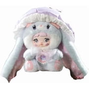 Nommi Mushroom Hat Series Plush Blind Box, 400% Big Nommi Bunny Mushroom Cap Series Kawaii Nommi Rabbit Plushie Toys Figure Doll, Cute Xmas Collectible Toy Birthday Gift for Girls1PC Nebula