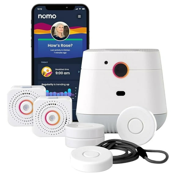 Open Box Nomo Smart Care 24/7 Medical Alert System with Fall Detection, Motion Sensors, and 911 Dispatch