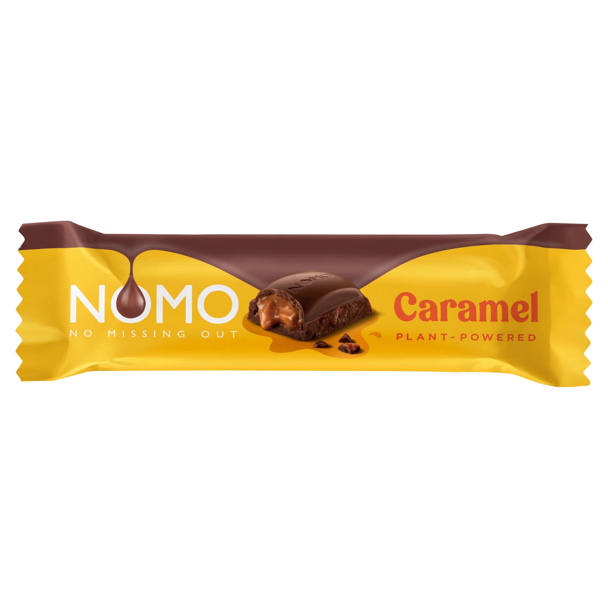 Nomo Vegan & Free From Caramel Chocolate Bar 38g, Imported from