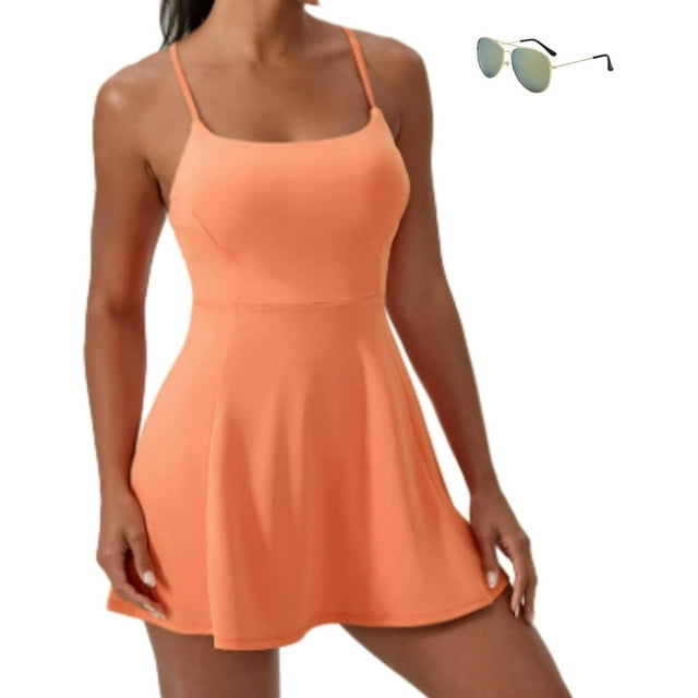Nomuamu Dress, Nomuamu Backless Active Dress, with Built-in Bra, for Women