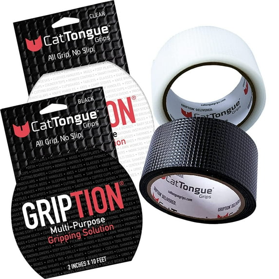 Non-Abrasive Grip Tape by CatTongue Grips – Heavy Duty Waterproof Anti Slip Tape for Indoor & Outdoor Use - Thousands of Grippy Uses: Home Goods, Hardware, Accessible Home and More! (Combo, 2pk)