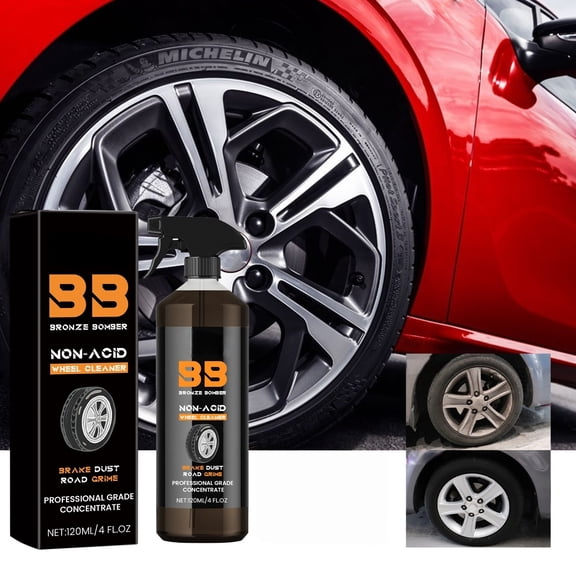 Non-Acid Wheel Cleaner Brake Dust And Road Grime Remover Professional Grade Spray 4 Fl Oz 1 Count