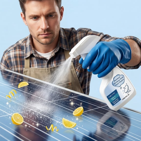 Non Acidic Solar Panel Cleaner Spray for Photovoltaic Panels, Efficient High Foaming Cleaner for Glass and Frames, Essential Solar Panel Maintenance Kit for Homeowners