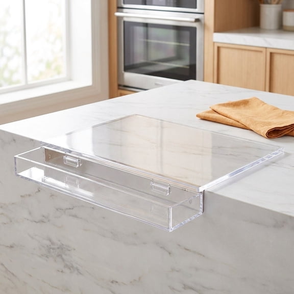 Non-Acrylic Cutting Board With Drawer Kitchen Chopping Board,Food Scrap Storage Tray,Food Prep Cutting Surface for Kitchen Countertop Ingredient Processing Work