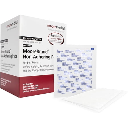 Sterile Non-Adherent Dressing Pads, 3” X 4”, 100 Pack, Individually Wrapped