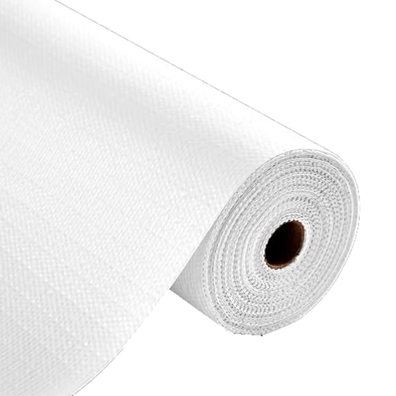 Non-Adhesive Drawer and Shelf Liner, Non-Slip Cabinet Liner for Kitchen, Easy to Cut Waterproof Surface Protection, Cupboard Organizer, Bathroom Storage, Closet Shelving, White