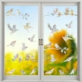 thumbnail image 1 of Non Adhesive Rainbow Window Clings for Glass Window Decals to Prevent Bird Strikes Anti Collision Window Bird Stickers, 2 Sheets Hummingbird Style, 1 of 8