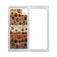 thumbnail image 1 of Non-Adhesive Static Cling Window Tint, Burnt Orange Dog Paws Window Privacy Film Frosted, Farmhouse Vintage Modern Brown Wood Insulated Windows Frosted Films for Living room, 35.4 x 78.7 Inches, 1 of 9