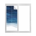 thumbnail image 1 of Non-Adhesive Static Cling Window Tint, Navy Blue Ombre Window Privacy Film Frosted, Abstract Modern Stripe Waves Moires Insulated Windows Frosted Films for Living room, 35.4 x 78.7 Inches, 1 of 9