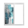 thumbnail image 1 of Non-Adhesive Static Cling Window Tint, Teal Grey Window Privacy Film Frosted, Abstract Art Oil Painting Modern Geometric Insulated Windows Frosted Films for Living room, 35.4 x 78.7 Inches, 1 of 9