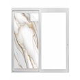 thumbnail image 1 of Non-Adhesive Static Cling Window Tint, White Golden Marble Window Privacy Film Frosted, Modern Abstract Art Marble Crack Insulated Windows Frosted Films for Living room, 35.4 x 78.7 Inches, 1 of 9