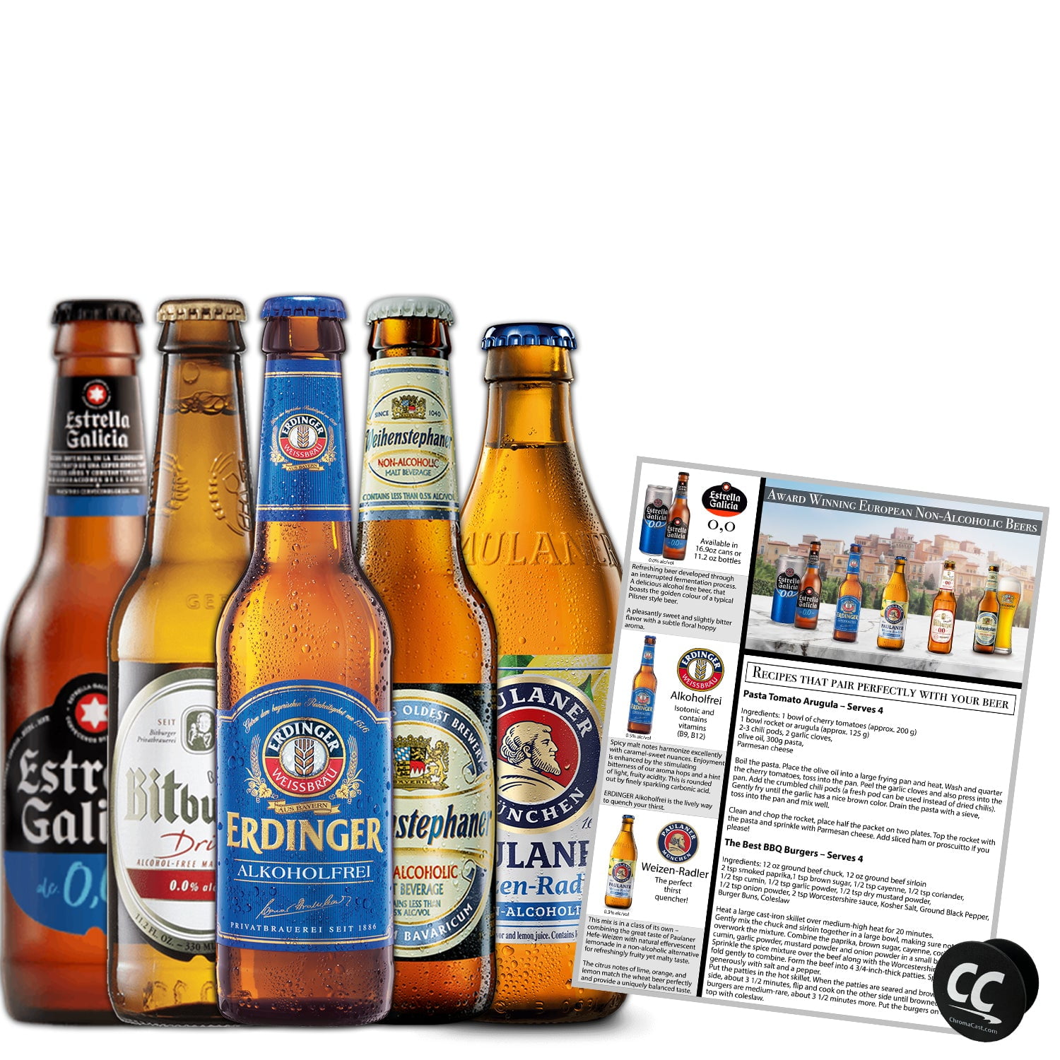 NonAlcoholic European Beer Variety 5 Pack, Award Winning Beers from