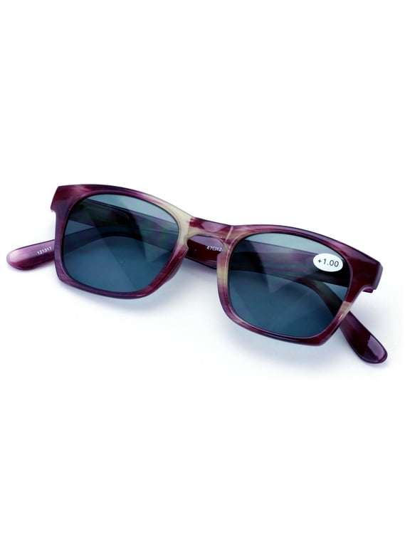 Non-Bifocal Outdoor Reading Sunglasses P3 Keyhole For Men or Women - Cool Marble Readers - Full Lens Magnification