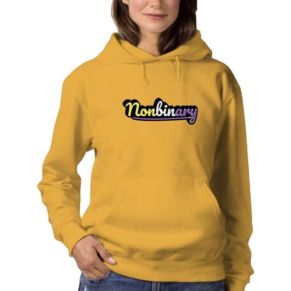 Non Binary Banner Hoodie Women -Smartprints Designs, Female 4X-Large