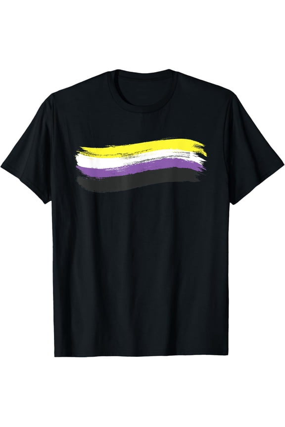Non Binary Pride Flag Parade LGBTQ Ally Equality Group Print T-Shirt