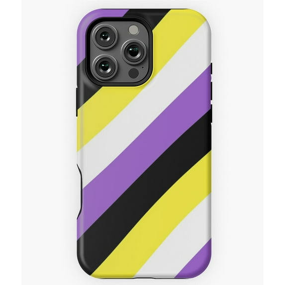 Non-Binary Pride Flag Stripes M3602 Phone Case for iPhone 17 16 15 14 13 12 11 Pro Max