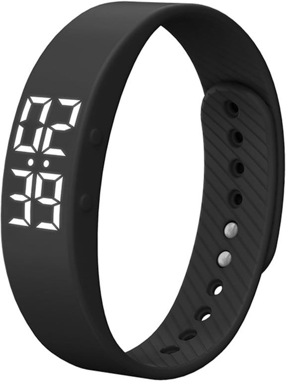 Non-Bluetooth Fitness Tracker Watch Pedometer Digital Step Counter Calorie Counter Distance Activity Tracker Alarm LED Fitness Watch IP65 Water Resistance
