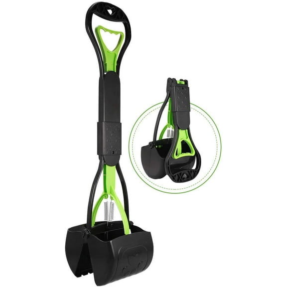 Non-Breakable Pet Pooper Scooper for Dogs and Cats with Long Handle High Strength Material and Durable Spring for Easy Grass and Gravel Pick Up