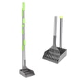 thumbnail image 1 of Non-Breakable Pooper Scooper, Dog Pooper Scooper Tray & Rake Set with Adjustable Stainless Steel Long Handle for Large Medium Small Dogs (Green), 1 of 7