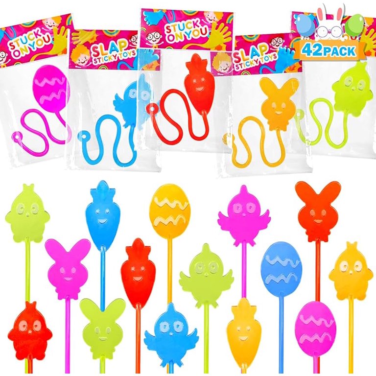 Non Candy Easter Egg Fillers for Kids 28 Pack,Easter Sticky Hands